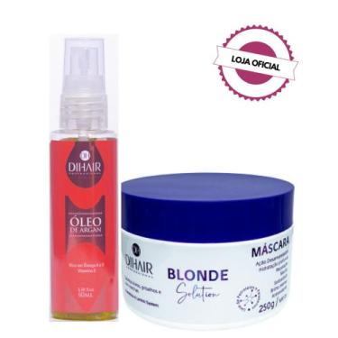 Imagem de Matizador para cabelo loiro e óleo de argan Dihair