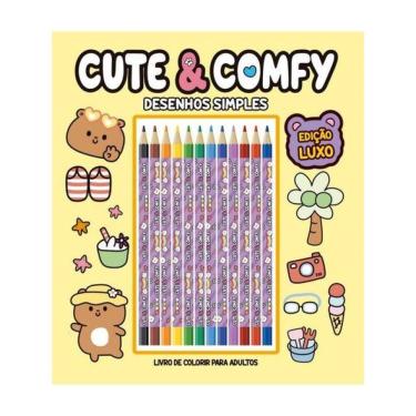 Imagem de Cute & Comfy Desenhos Simples - Edição De Luxo - 12 Lápis De Cor