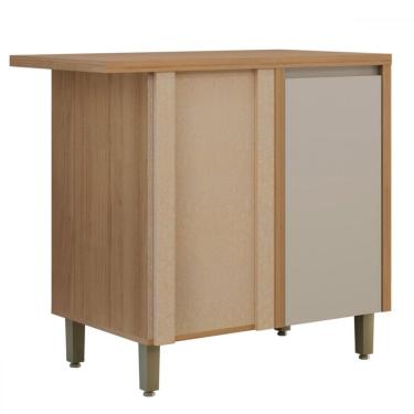 Imagem de Balcão de Cozinha de Canto Allure 1 Porta 100% Mdf Jequitibá/Gris - Linea Brasil