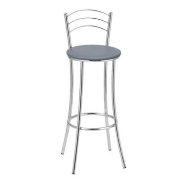 Imagem de Banqueta Alta Cromada Bc26/a A101 Treparoni, Cinza