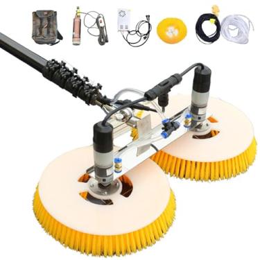 Imagem de Escova De Limpeza De Painel Solar 70 Cm Escova De Limpeza Rotativa De Cabeça Dupla Limpador De Painel Fotovoltaico Elétrico Escovas De Limpeza De Painel Solar Telescópicas Has, 6M/19.6FT