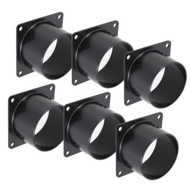 Imagem de ZZHypGr Conector de flange de duto de parede de plástico ABS de 10 cm, 6 peças, sistema de ventilação para ventilador de banheiro, exaustão de cozinha, uso interno e externo