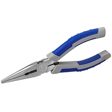 Imagem de R RUR Alicates de ponta agulha, alicate de ponta longa de 15 cm com mandíbulas serrilhadas para casa, jardinagem, pesca, joias e mais (15 cm)