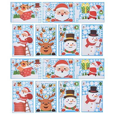 Imagem de ZJchao 14pcs Janela de Natal Cabras, Adesivos de Natal, Fofos Decorações de Padrões de Elfos de Rena de Floco de Neve Colando na Janela, Vidro e Portas