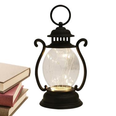 Imagem de Rrlihjgu Lanterna vintage,Led Luminária Pendurada Lanterna Rústica - rústica operada por bateria, lâmpada externa antiga para acampamento, caminhadas, decoração de mesa