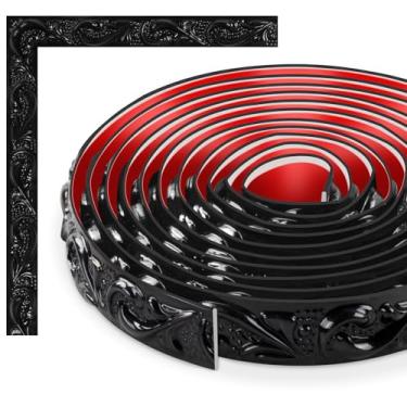 Imagem de TECDW Acabamento de parede flexível de 3 metros, acabamento decorativo de teto de parede, moldura de painel, adequado para armários, paredes, decoração de casa (preto, 2 cm L)