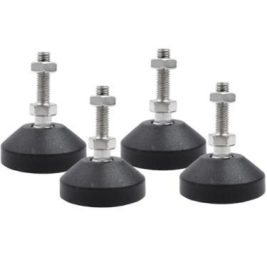 Imagem de LC LICTOP Pés niveladores M8 x 30 mm, altura de 5 cm e capacidade de 399 kg, deslizadores de móveis giratórios ajustáveis resistentes, niveladores de pés de borracha rosqueada para mesa, prateleiras
