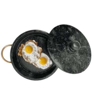 Imagem de Frigideira de Pedra Sabão Com Tampa 20cm - Arte Nativa