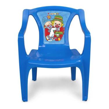 Imagem de Poltrona Infantil Personalizada Label Patati Patatá Arqplast, Azul