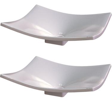 Imagem de Kit 02 Cubas de Apoio Para Banheiro Lavabo C01 Folha F44 Bege - Lyam Decor