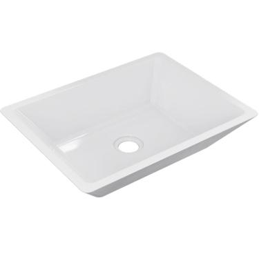 Imagem de Cuba de Apoio Retangular Para Banheiro Lavabo C01 RT45 Branco - Lyam Decor