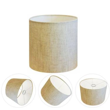 Imagem de Cúpula Abajur E Luminária Cilíndrica Vivare Cp-7010 ø25x25cm - Bocal Nacional Rustico-bege