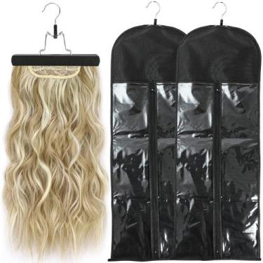 Imagem de Bolsa de extensão de cabelo USHUIUS extra longa com cabide, 2 unidades