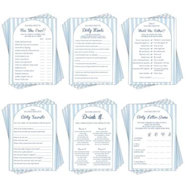 Imagem de Pacote de jogo de despedida de solteira, Last Toast on the Coast Bachelorette Dirty Game, Last Toast Bridal Shower Dirty Card, Bride 60 pçs cartão dupla face, seis cartas de jogos de solteiro para