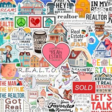 Imagem de 100 adesivos de corretor de imóveis para laptop e garrafas de água, adesivos imobiliários - presentes de agente imobiliário - lembrancinha de festa de corretor de imóveis - presente para mulheres e
