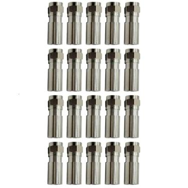 Imagem de Newhouse Hardware Conectores de compressão coaxial FCOMPCON-20, conectores de cabo coaxial tipo F RG6, pacote com 20