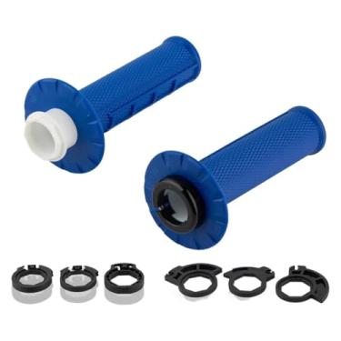 Imagem de Punhos de motocicleta 7/20.3 cm 22 mm com a câmera de encaixe, punhos de guidão de bicicleta suja compatíveis com CRF SXF EXC (azul)