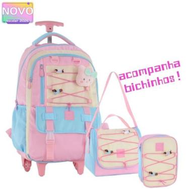 Imagem de Kit Mochila Carrinho Com Pins Removíveis E Bichinho Acompanhante Com L