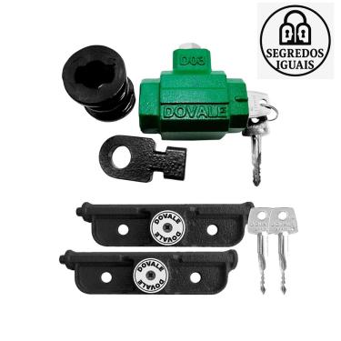 Imagem de Fechadura e Cadeado De Solo Para Porta Enrolar Mestrada Com Segredos Iguais