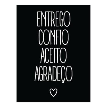 Imagem de Kit 5 Placas Entrego Confio Aceito Agradeço 36X46