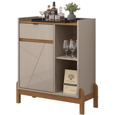 Imagem de Aparador Bar 50526 Pes Madeira Maciça 81cm Off White Cedro DCASA