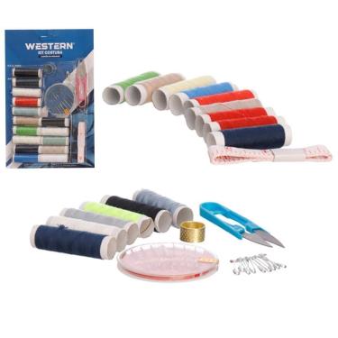 Imagem de Kit Costura Cartela 10 Agulhas + 15 Linhas Acessorio 38 Peca