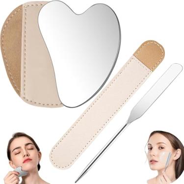 Imagem de Espátula De Maquiagem Grande Em Aço Inoxidável - Pá De Base, Facilita Gua Sha, Pedra Jade Facial E Sopro De Vento Para Corpo e Rosto - Ferramenta De Beleza
