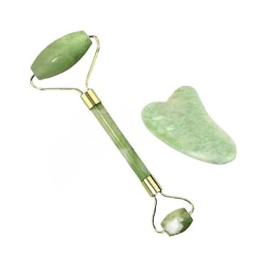 Imagem de kit 2 Gua Sha Conjunto De Ferramentas De Massagem E Raspagem Jade Roller