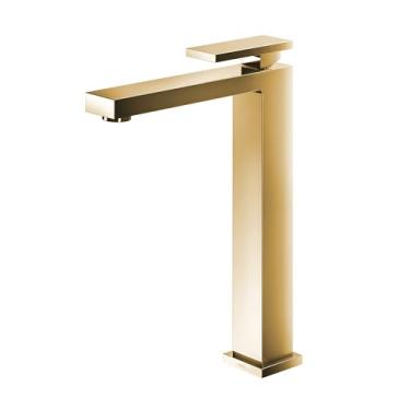 Imagem de Torneira Banheiro Bancada Bica Alta Docol New Edge - Ouro Polido