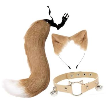 Imagem de kowaku Conjunto de orelhas e cauda de gato e, sino, chapéu para festa, carnaval, baile de máscaras, CafÉ