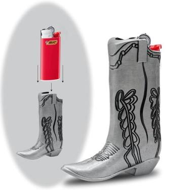 Imagem de Capa mais leve Cowboy Boot Silver Metal para Mini Bic J5 - Marca Própr