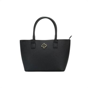 Imagem de Bolsa Femnina Tiracolo Capodarte, Safiano preto, UN