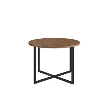 Imagem de Mesa de Centro Média Estilo Industrial Vermont Base Metálica Preto - D'Rossi