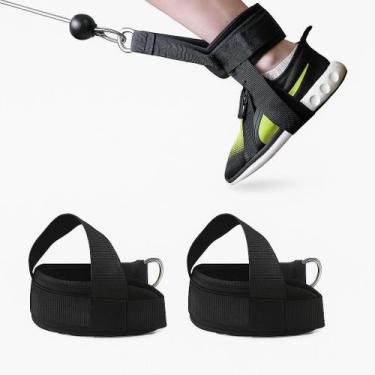Imagem de Par Tornozeleiras Puxador Polia Alça Cross Over Reforçada Profissional