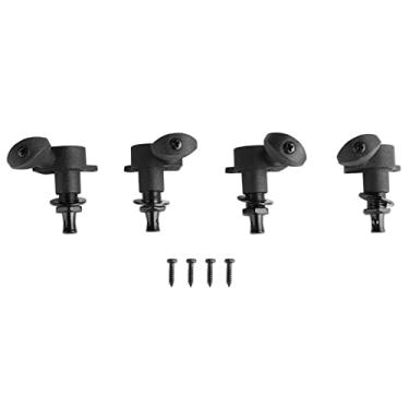 Imagem de Pinos de Ukulele de 4 Cordas e Botões de Afinação Internos Resistentes Design Totalmente Fechado para Substituição de Ukulele Material de Metal Preto Fosco com Parafusos Incluídos