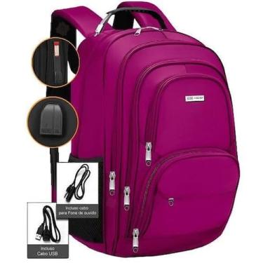 Imagem de Mochila Masculina Feminina Notebook Reforçada Resistente a Água Saída 