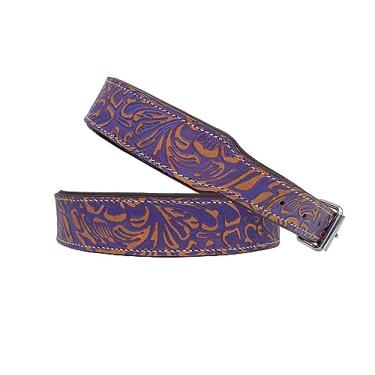 Imagem de Affilare Coleira de couro estilo ocidental acolchoada para cachorros e cachorros grandes 10AB135-S