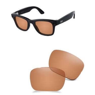 Imagem de AOZAN Lentes de reposição ANSI Z87.1 para óculos de sol RayBan Meta Wayfarer RW4006 50 mm, Marrom., RW4006 50mm