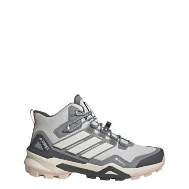Imagem de adidas Tênis feminino Terrex Skychaser Gore-tex de cano médio para caminhada, Cinza/branco/cinza, 39