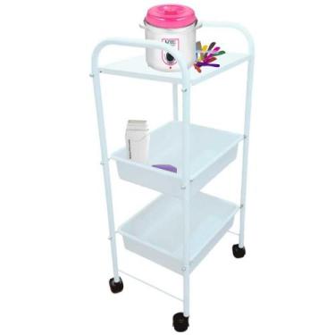 Imagem de Carrinho Auxiliar Mbm Decor Porta Esmalte - Tampo MDF - Mbm  Decor, Br