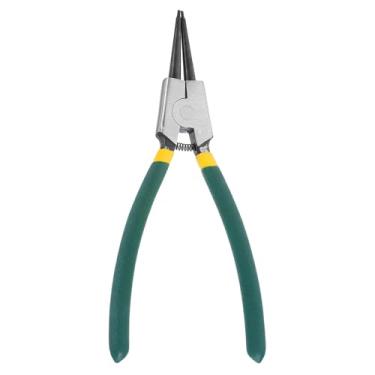 Imagem de Generic Alicate de anel de pressão 22,88 cm com ponta de mandíbula reta de 0,2 cm para alicate de retenção de remoção de anel, verde escuro/amarelo