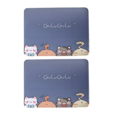 Imagem de Pacote com 2 mouse pad antiderrapante, mouse pad engraçado com estampa de gato, pequenos mousepads para computador, laptop, jogador, 20 x 25 cm