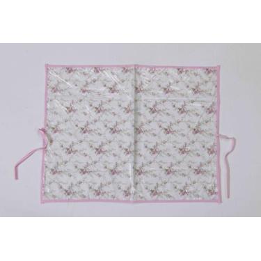 Imagem de Trocador Portatil Bebê Menina Floral Rosê Rosa antigo com Palha Plasti