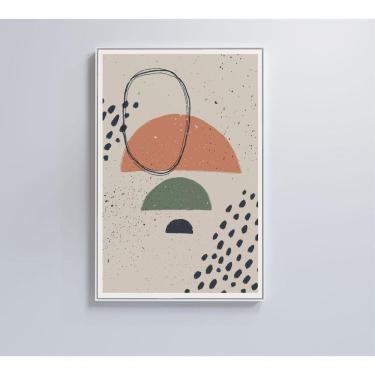 Imagem de Quadro Abstrato Circulo E Pontos 60x40 Cm Vidro Impresso