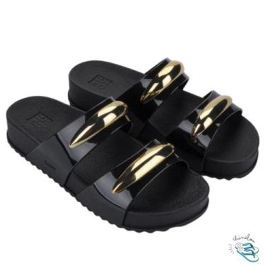 Imagem de Sandalia Chinelo Slide Papete Feminina Zaxy Metal Lançamento Novidade 