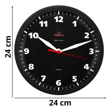 Imagem de 2X Relógio Parede Redondo Ômega Fundo Preto