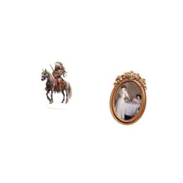 Imagem de Vaveren Porta-retratos de Cavaleiro em Resina Acrílica, Ornamento para Mesa, Peça Central Decorativa, Suporte para Exibição, à Prova D'água, Presente para