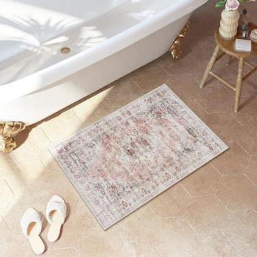 Imagem de Tapete de banho Uphome Boho Distressed Farmhouse Blush Pink 45x65cm