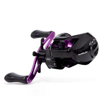 Imagem de Carretilha Para Pesca Maruri Luke Slim Black Purple Lado Da Manivela Esquerda