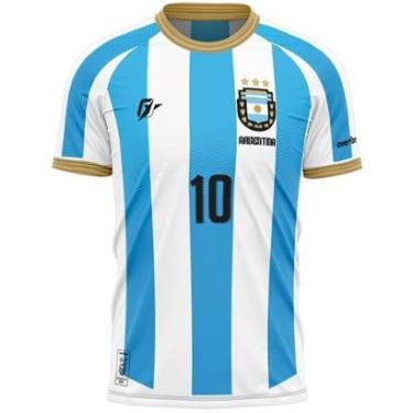 Imagem de Camiseta Filtro UV Argentina Albiceleste Tri Campeã-Masculino